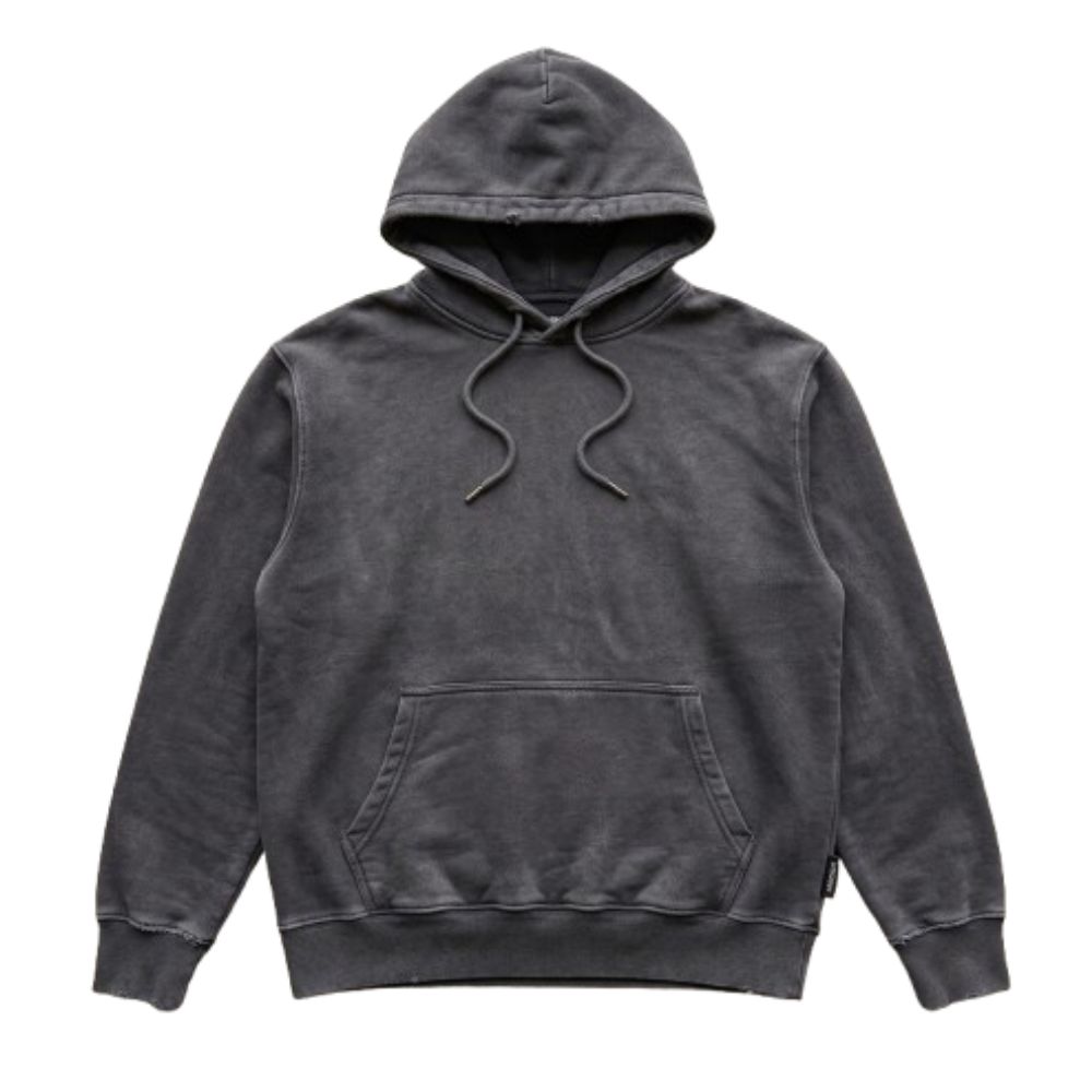 Saint Mxxxxxx Washed Grey Stencil Back Print Hoodie (2) Saint Mxxxxxx Washed Grey Stencil Back Print Hoodie